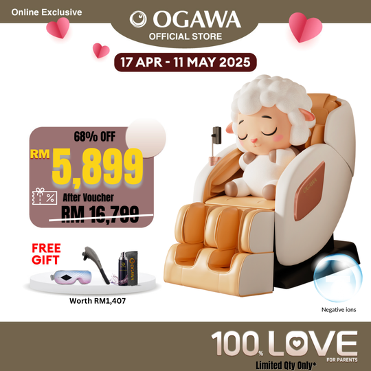 [Apply Code: 2GT20] Ogawa Retreax Ionic Contemporary Massage Chair Free Smart Eye + Buzzy + 3in1 Leather Kit [Free Shipping WM]*